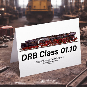Carte De Remerciements Locomotive à vapeur DRB Classe 01.10 Deutsche Reic