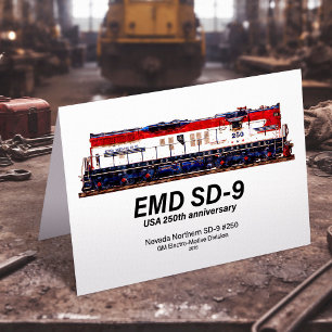 Carte De Remerciements Locomotive EMD SD-9 USA 250e anniversaire Heritage