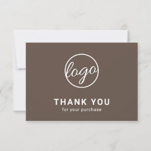 Carte De Remerciements Logo Brown simple et personnalisé
