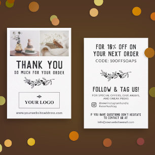 Carte De Remerciements Logo de la branche Berry vintage et photos Command