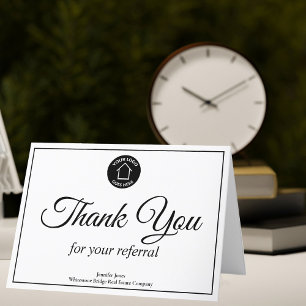 Carte De Remerciements Logo de l'entreprise immobilière Realtor personnal