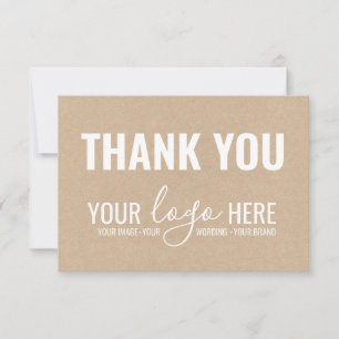 Carte De Remerciements Logo de l'entreprise Marque commerciale White Kraf