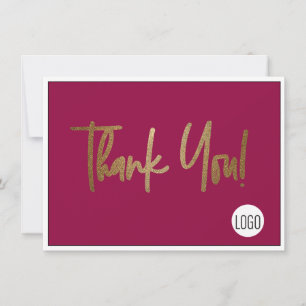 Carte De Remerciements Logo de l'entreprise personnalisée Social Faux Gol