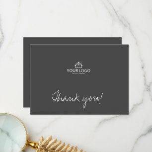Carte De Remerciements Logo de texte personnalisé de l'entreprise Archite
