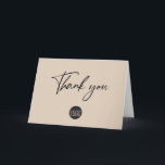 Carte De Remerciements Logo d'entreprise beige personnalisé<br><div class="desc">Express votre gratitude et votre appréciation à vos clients et clients estimés avec notre Carte de remerciements beige Custom Simple Business Appréciation client. Cette carte est le moyen idéal de reconnaître leur soutien continu et de leur montrer combien vous valorisez leur entreprise. Personnalisez cette carte avec votre logo, votre nom...</div>