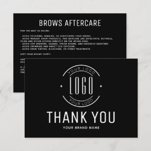 Carte De Remerciements logo d'entreprise de soins après-sourcils modernes