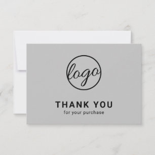 Carte De Remerciements Logo d'entreprise gris clair moderne simple person