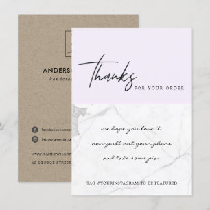 CARTE DE REMERCIEMENTS LOGO D'ENTREPRISE MARBRE PURPLE TEXTURE