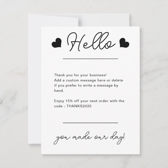 Carte De Remerciements Logo d'entreprise personnalisé Entreprise Cool mod (Devant)