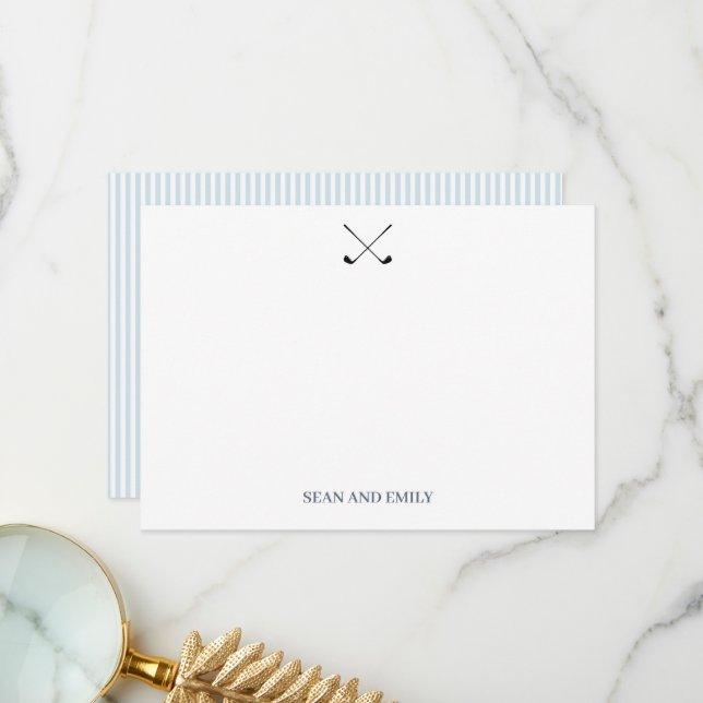 Carte De Remerciements Logo des clubs de golf sur mesure Nautique station (Devant/Arrière en situation)