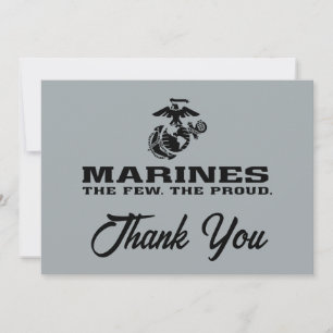 Carte De Remerciements Logo noir empilé USMC "The Rew, The Fiers"