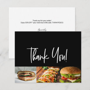 Carte De Remerciements Logo personnalisé de restaurant Photos Message d'o