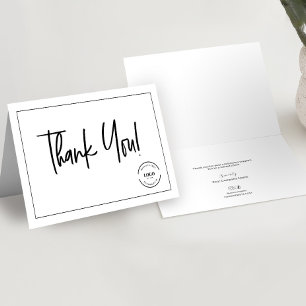 Carte De Remerciements Logo personnalisé plié pour l'appréciation du clie