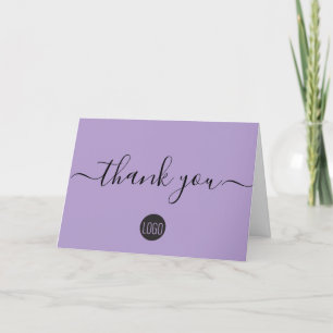 Carte De Remerciements Logo personnalisé simple entreprise pourpre