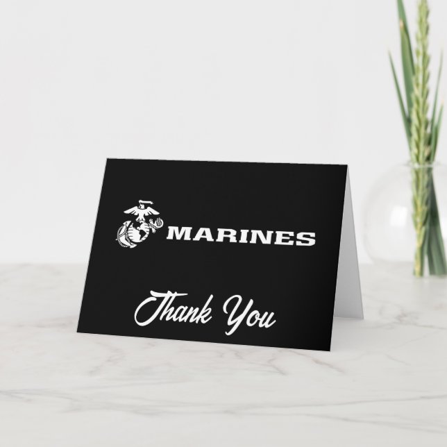 Carte De Remerciements Logo USMC - Blanc (Devant)