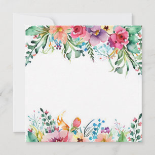 Carte De Remerciements Loose Watercolor Flowers Mariage Anniversaire lumi