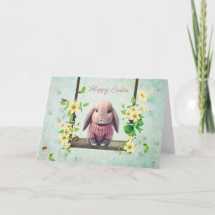 Carte De Remerciements Lop Ear Easter Bunny Card
