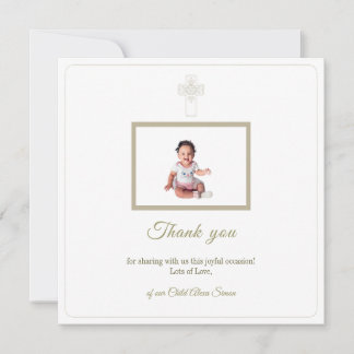 Carte De Remerciements L'or personnalisé et la première sainte communion 