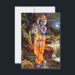 Carte De Remerciements Lord Krishna avec Flute Hindu Dieu<br><div class="desc">Lord Krishna avec Flute Hindu Dieu</div>