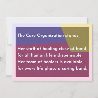 Carte De Remerciements L'organisation de soins se dresse