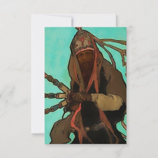 Carte De Remerciements "Los Matachines" Western Art de Gerald Cassidy (Devant)