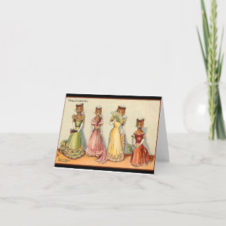 Carte De Remerciements Louis Wain Wallflower Girl Cats
