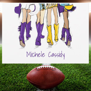 Carte De Remerciements Louisiana Dames Mode Cowboy Boot violet jaune