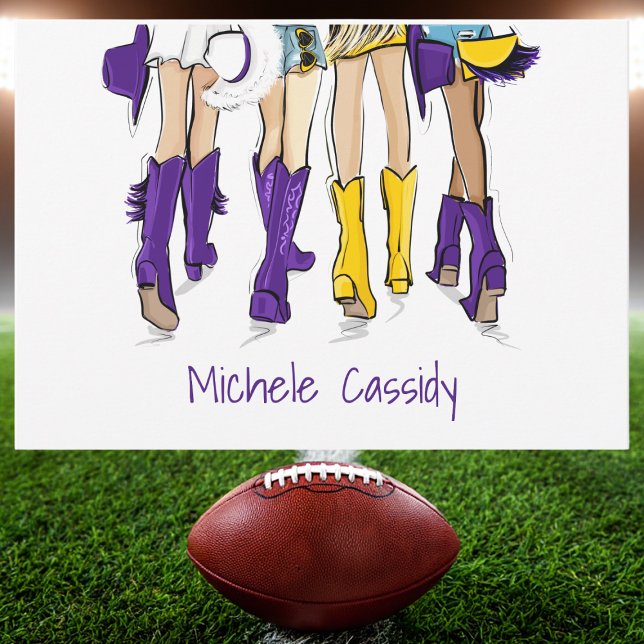 Carte De Remerciements Louisiana Dames Mode Cowboy Boot violet jaune (Créateur téléchargé)