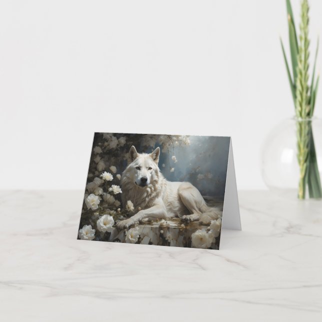 Carte De Remerciements loup blanc pour vous (Devant)