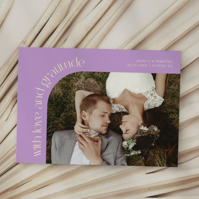 Carte De Remerciements Love and Gratitude Wisteria Wedding Photo (Créateur téléchargé)