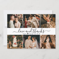 Love and Thanks 6 Photo Collage Mariage