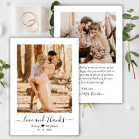 Love and Thanks Script Modern Photo Mariage