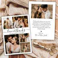 Love and Thanks Script Photo Collage Mariage