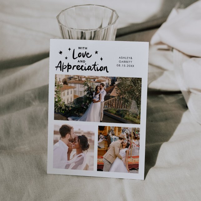 Carte De Remerciements Love Appreciation Wedding Multi Photo White (Créateur téléchargé)