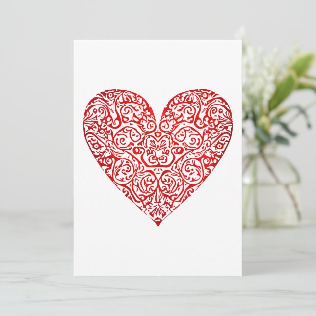 Carte De Remerciements Love Doodle Heart Art Abstrait, No 02 (Debout devant)