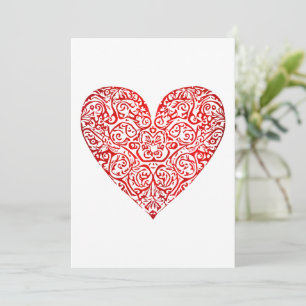 Carte De Remerciements Love Doodle Heart Art Abstrait, No 02