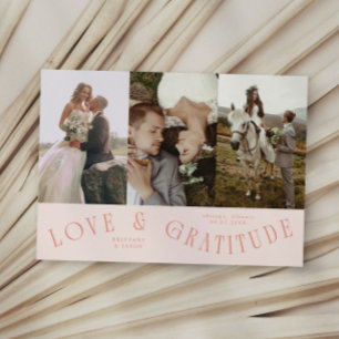 Carte De Remerciements Love & Gratitude Mariage Multi Photo pêche