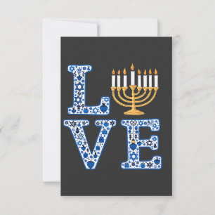 Carte De Remerciements Love Hanoukka Jewish Holiday Menorah