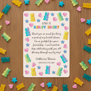 Carte De Remerciements Love Is Beary Sweet Candyland Enterrement de Vie d