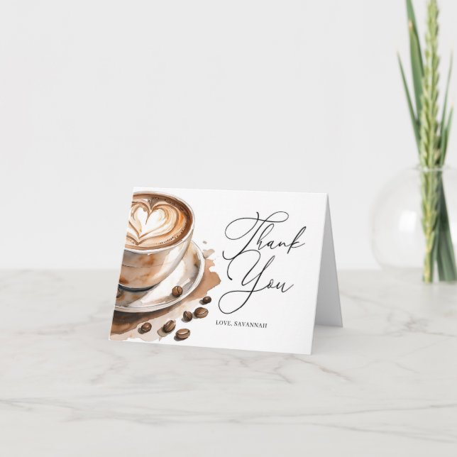 Carte De Remerciements Love is Brewing Coffee Bridal Shower (Devant)