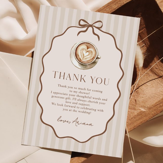 Carte De Remerciements Love is Brewing Coffee Bridal Shower (Créateur téléchargé)