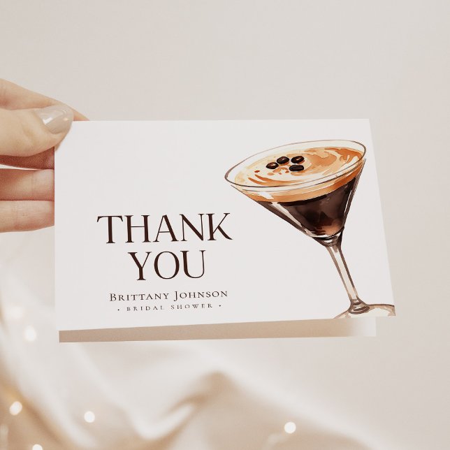 Carte De Remerciements Love is Brewing Espresso Martini Enterrement de Vi (Créateur téléchargé)