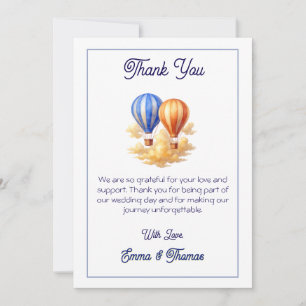 Carte De Remerciements Love Is in the Air Hot Air Balloon Travel Mariage