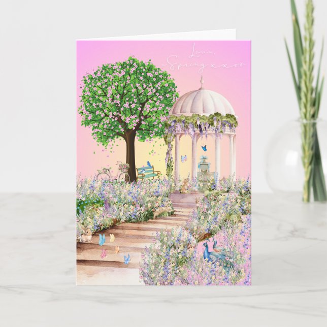 Carte De Remerciements Love Letter Design - Love, Spring xxoo (Devant)