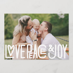 Carte De Remerciements Love Peace and Joy Christmas Holiday Photo