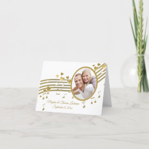 Carte De Remerciements Love Song Notes Photo Thank