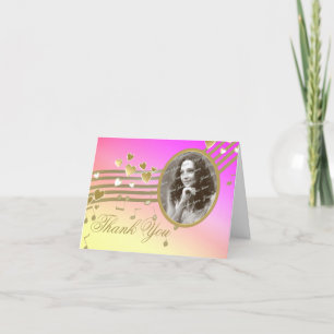 Carte De Remerciements Love Song Notes Photo Thank