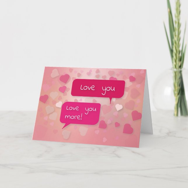 CARTE DE REMERCIEMENTS LOVE YOU MORE, LOVE CARD (Devant)