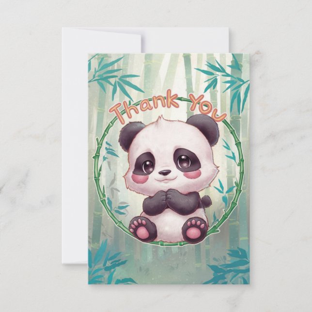 Carte De Remerciements Lovely Forest Panda (Devant)