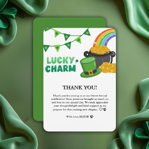 Carte De Remerciements Lucky Charm Trèfle Fête de la Saint-Patrick Baby S